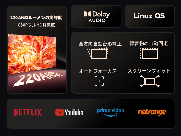 FPD プロジェクター 1080PフルHD 220ANSIルーメン高輝度 Amazon.co.jp: FPDプロジェクター【公式Netflix認定】1080Pフル