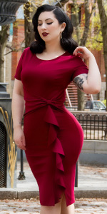 burgundy dress