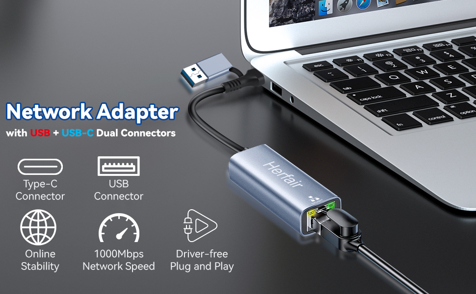 Adapter for Laptop,USB 3.0 to Gigabit Network
