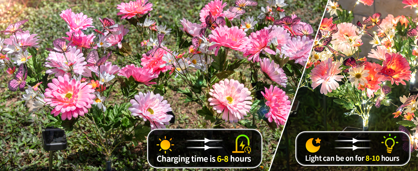 outdoor solar garden lights flowers
