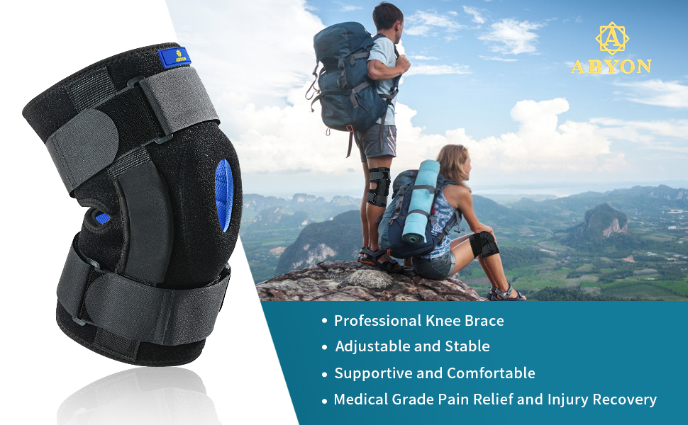 ABYON Hinged Knee Braces for Knee Pain, Knee Brace with Side