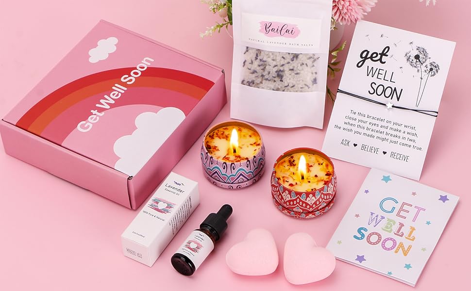Get Well Soon Pamper Gifts for Women Birthday, Self Care Package for