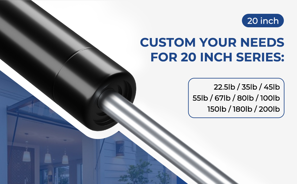 20 inch 150 LB Gas Prop Struts Shocks, 20" 150lbs LiftSupport Springs with LType