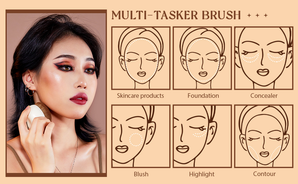 Jessup Makeup Brush, Foundation Brush Flat Top Kabuki Brush for Face