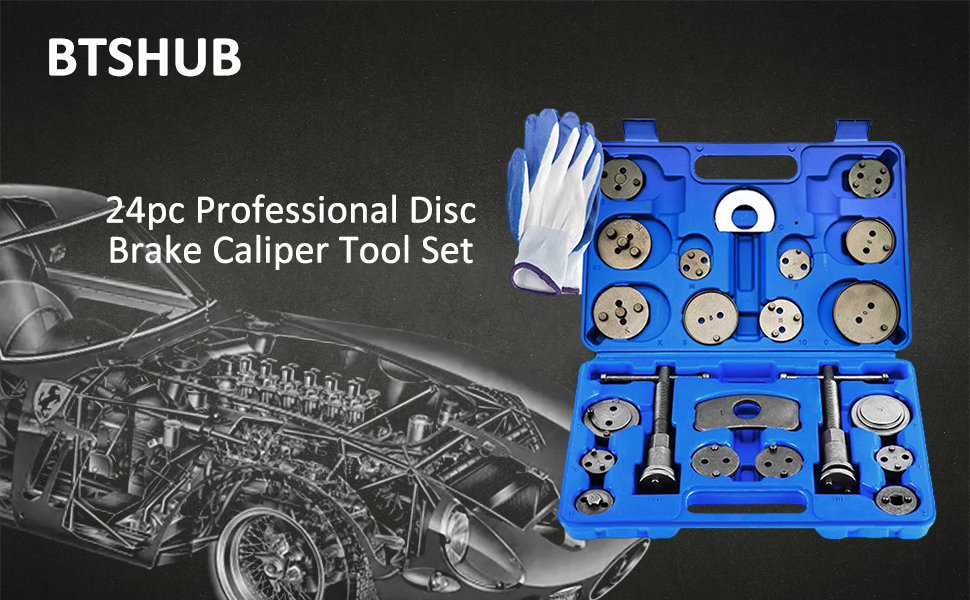 BTSHUB 24pcs Disc Brake Caliper Wind Back Tool Kit