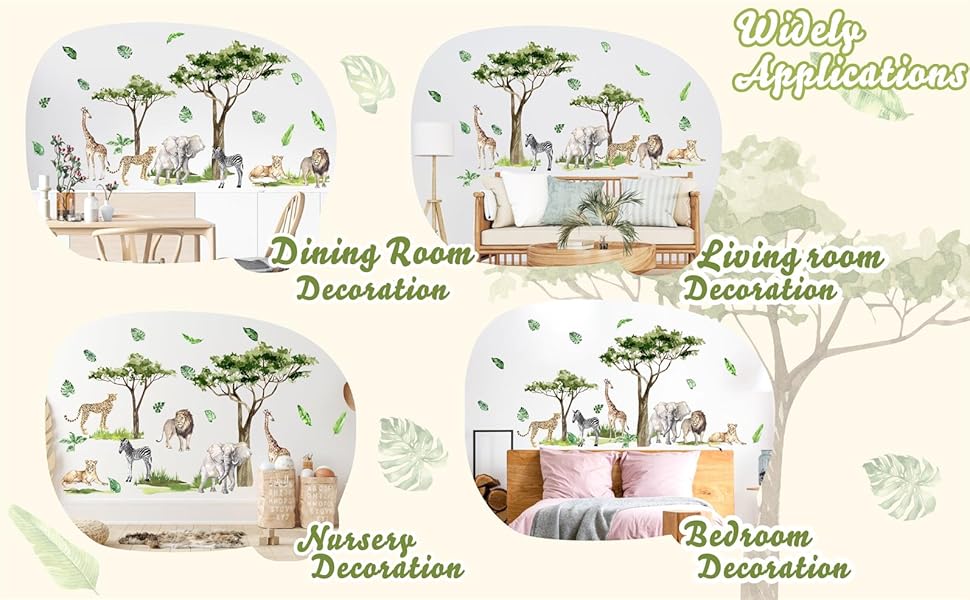 Jungle Animal Wall Decals Safari Animal Wall Stickers Large
