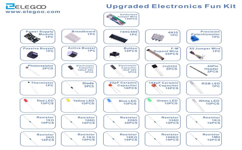  ELEGOO Upgraded Electronics Fun Kit