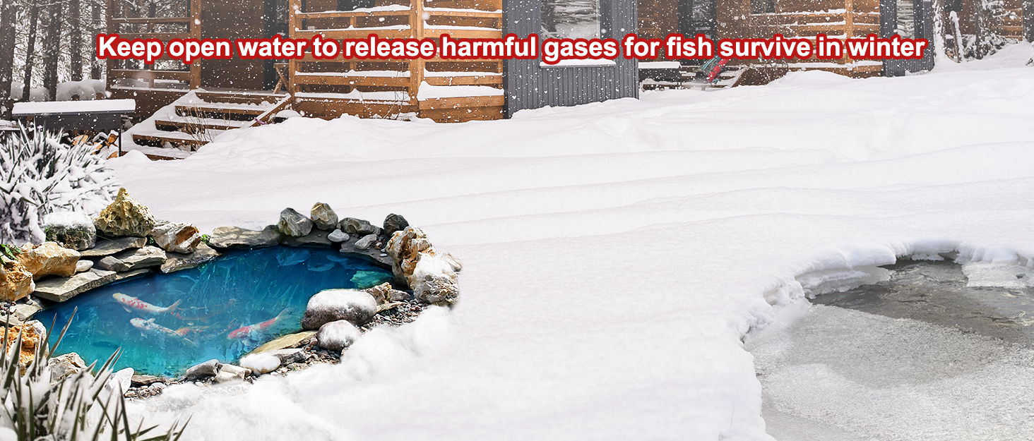 GESAIL Floating Pond Deicer, Durable Cast Aluminum Thermostatically Controlled 4