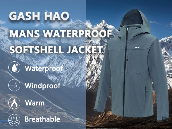 Amazon.com : Gash Hao Mens Lightweight Softshell Waterproof