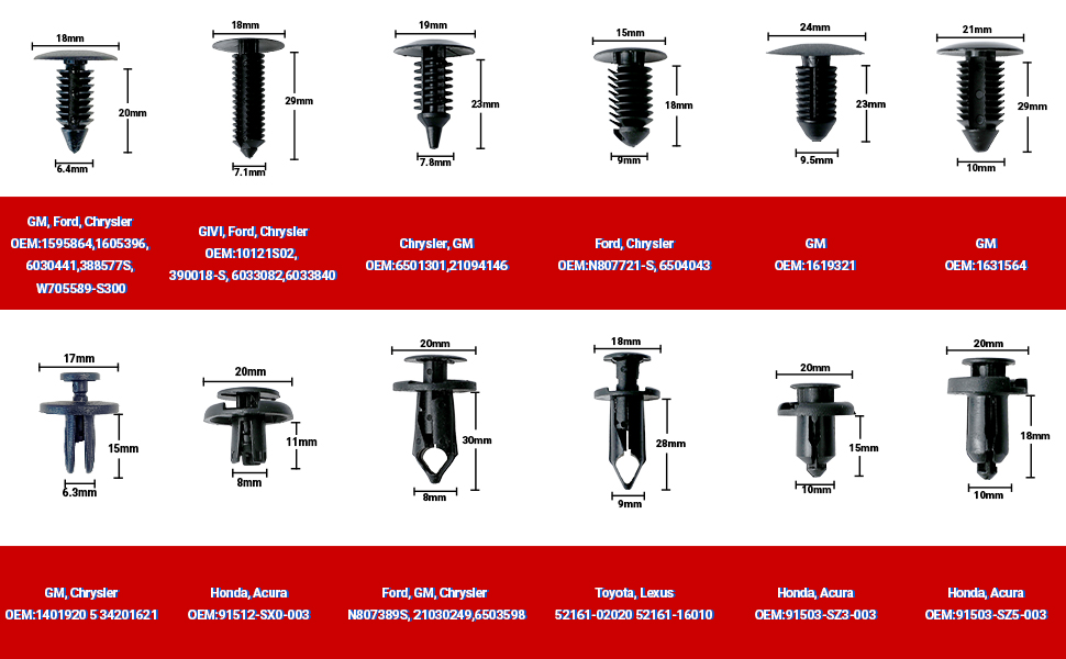 Bumper Retainer Clips