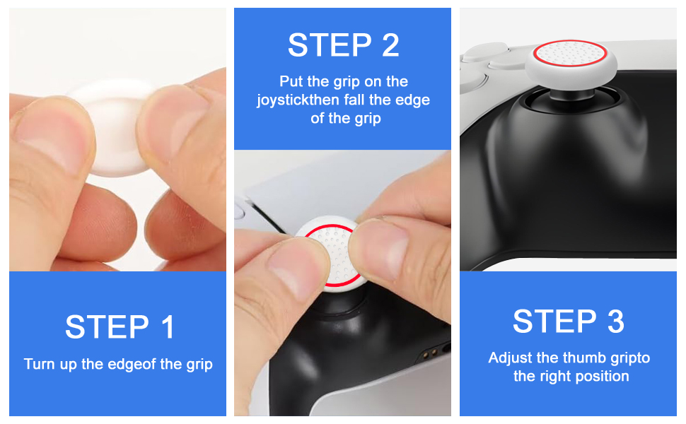 AMOACCESSORIES 16 Pieces Thumb Grips Caps Joystick Cover Controller Performance for CQC FPS Games