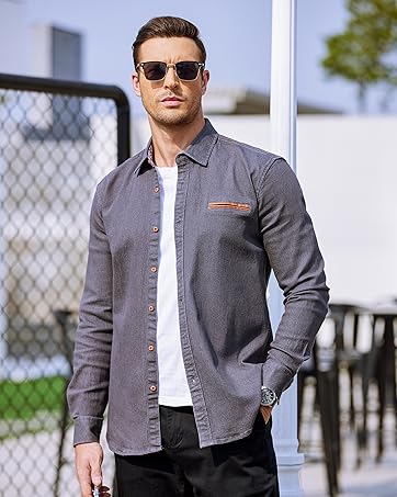 COOFANDY Men's Turtleneck Jumpers Long Sleeve Roll Neck Tops for Men Basic High Neck T Shirts Lightweight Turtle Neck Sweater Pullover 20 8420