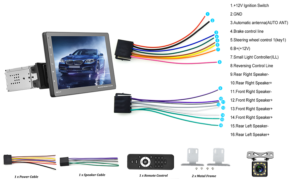 Single Din Car Stereo with Apple Carplay Android Auto GPS Navigation