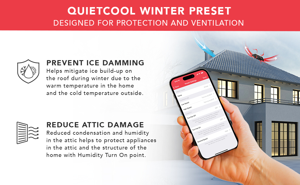 Quietcool 1922 CFM Smart App Controlled 2Speed Roof Mount