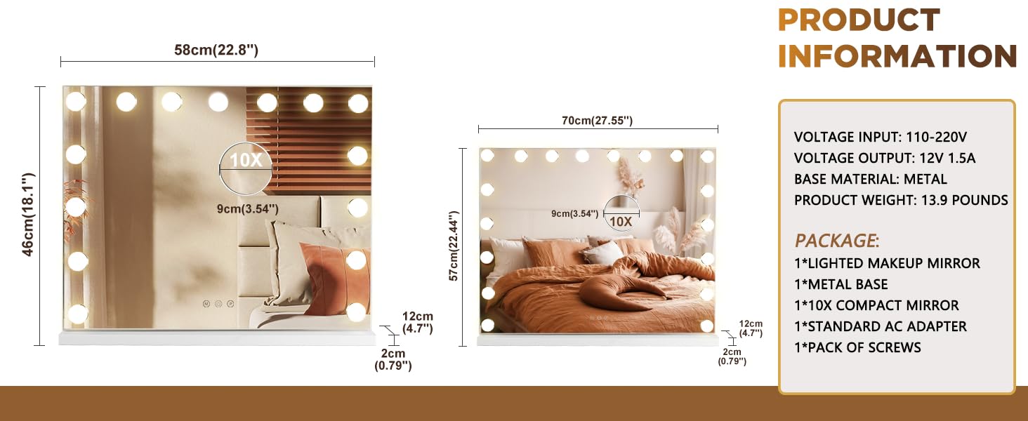 mirror size