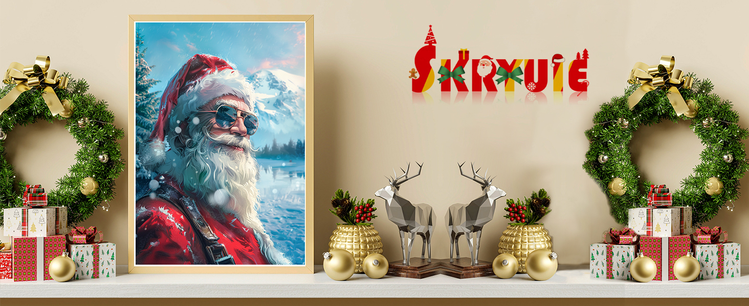 SKRYUIE Paint by Numbers Santa Claus for Adults, Acrylic