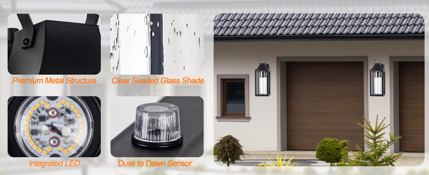 black dusk to dawn led wall light fixture large outdoor lamp farmhouse wall mounted porch lantern