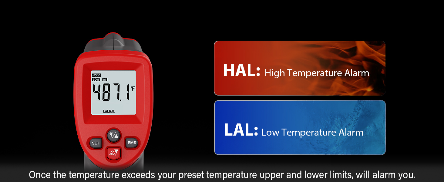 Wintact Digital Infrared Laser Thermometer, 50 to 550℃(58 to 1022℉) NonContact IR Thermal