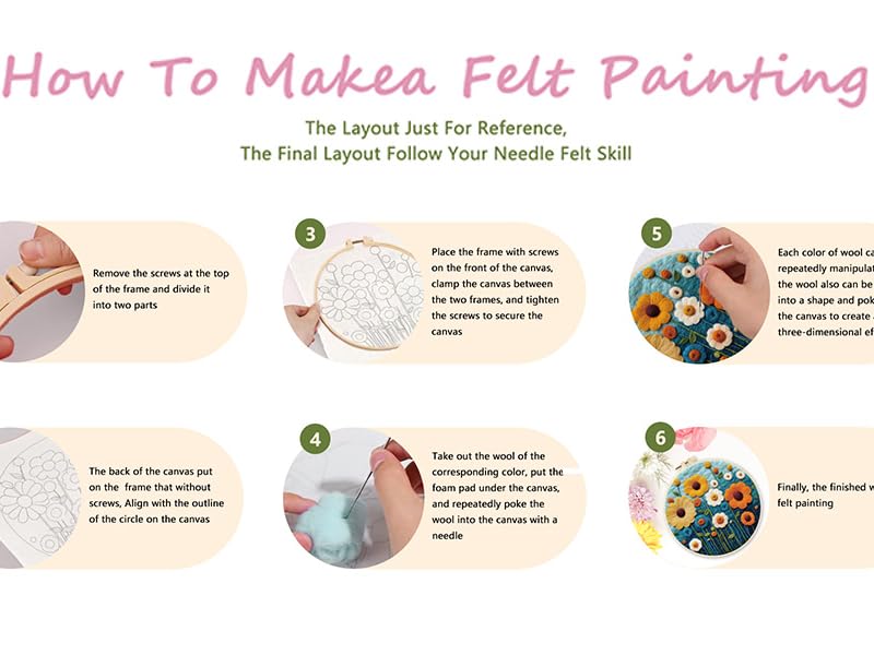 Needle Felting Kits Beginners, Flower DIY Wool Needle