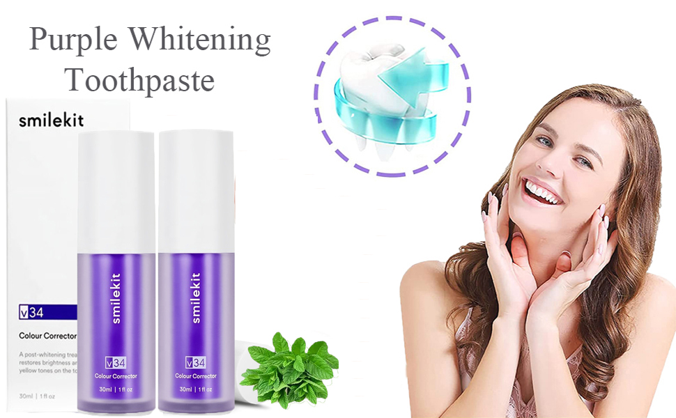 blanchiment des dents dentifrice blanchissant violet v34