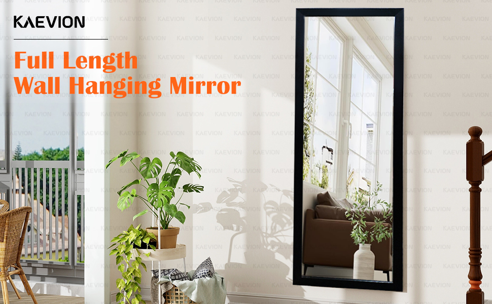 kaevion 63" 21" Full Length Waterproof PVC wooden Fraem Rectangular Shape wall hanging mirror