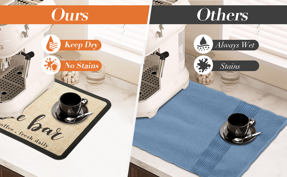 Buy MooonGem Dish Drying Mat & Coffee Mat For Kitchen Counter, Absorbent Microfiber Waterproof Mat With Non-Slip Backing, Multi-Size Multi-Color Options, Sink And Coffee Bar Accessories Online At Low Prices In India