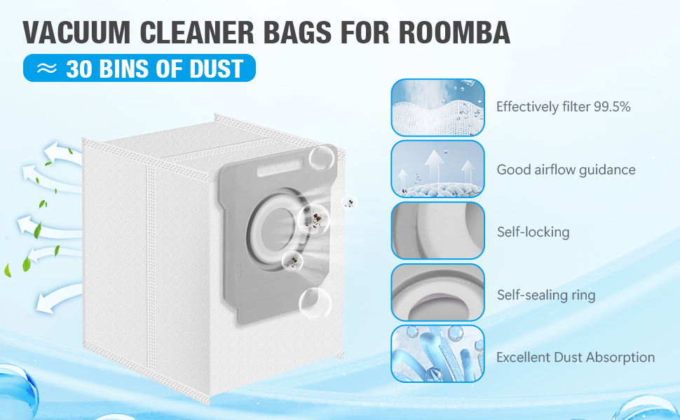 14 Pack iRobot Vacuum Bags Roomba Bags for iRobot i & S & J