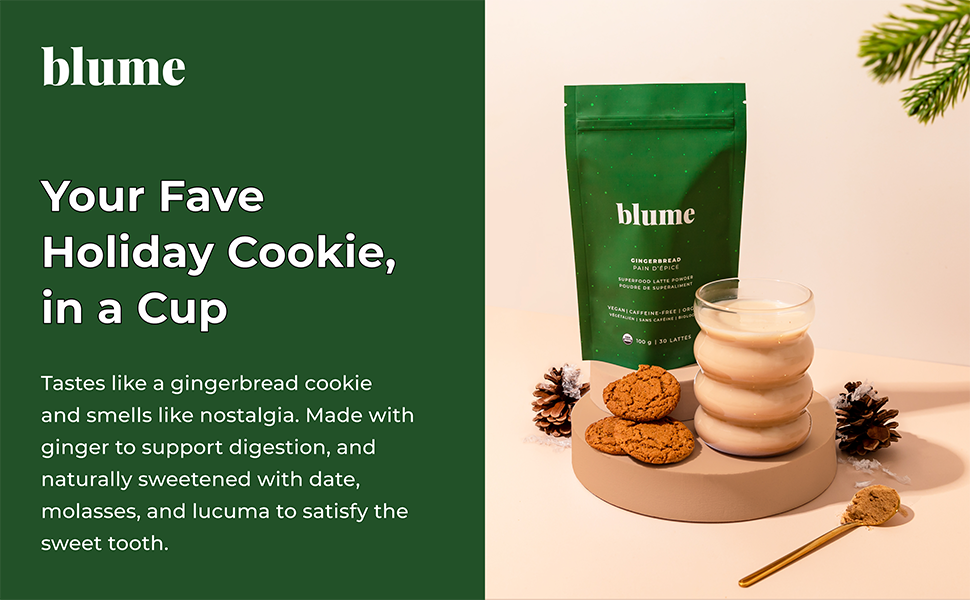 Blume Gingerbread Superfood Latte Healthy Gut Blend with