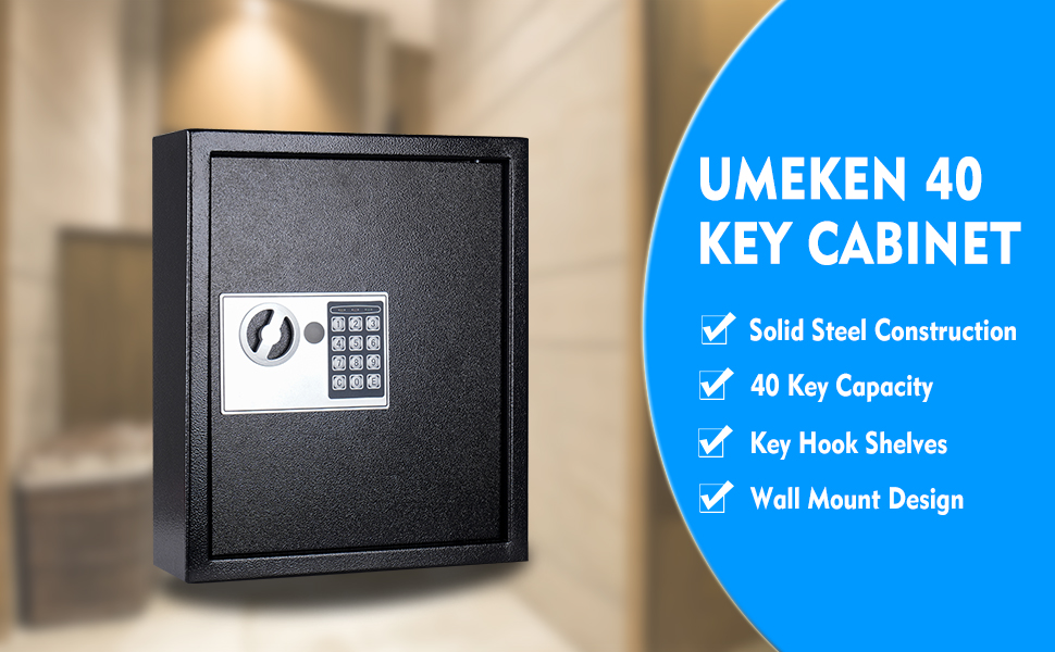 UMEKEN Key Box Wall Mount 40 Position Valet Digital Key