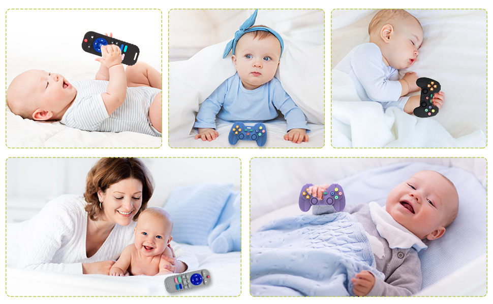 Remote Control Shape Teethers for Babies Remote Teething Toys, Silicone TV Remote Teether BPA Free