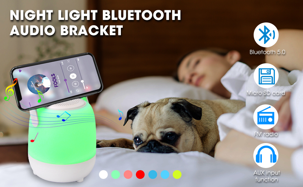 night light bluetooth speaker