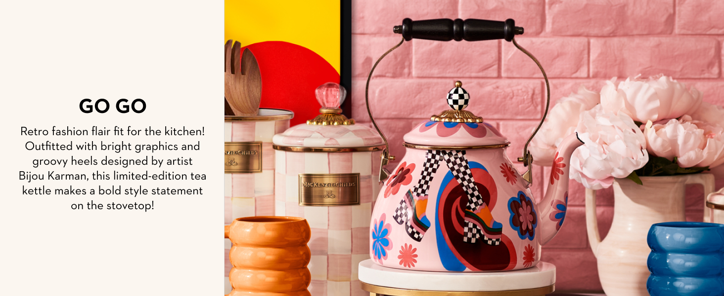 Go, go, dancing shoes, disco inspired tea kettle.