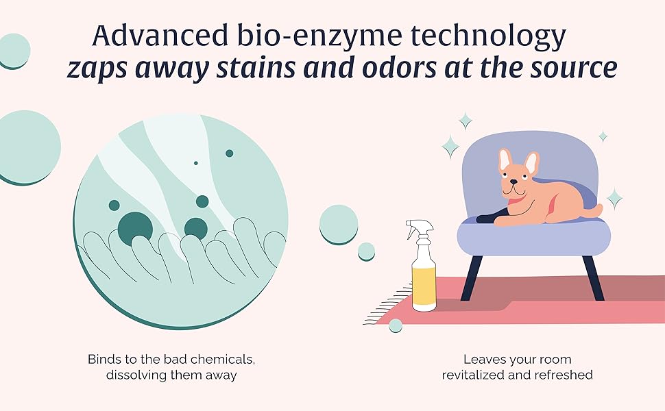 Hepper Advanced BioEnzyme Pet Stain & Odor Eliminator Spray Smell, Stain & Urine