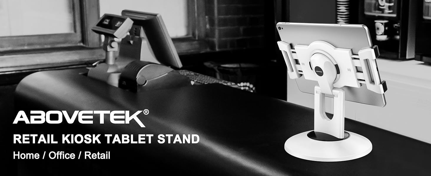 AboveTEK Retail POS Tablet Stand, 360° Swivel Business iPad Stand, 613