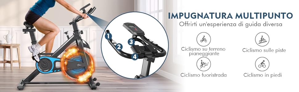 GOPLUS Cyclette Da Esercizio, Resistenza All'Attrito, Portata Di 120 Kg, Sella E Manubrio Regolabili, Manubrio Con Cardiofrequenzimetro, Monitor Digitale, Volano 6 KG, Ideale Per Casa/Ufficio (Bianco) 21 width=850