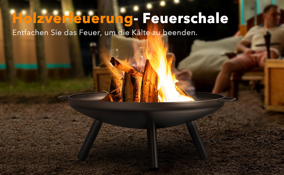 Feuerschale 60cm, für den Garten, Multifunktionale Gusseisen