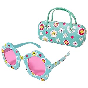 LUV HER Kids Daisy Sunglasses &amp;amp; Case Set for Girls Ages