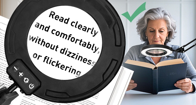 desk lamp with magnifying glass and light 10X magnification real glass reading painting repair