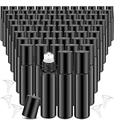 50 Pack Essential Oil Roller Bottles, 10ml Glass Roller Bottle with Stainless Steel Roller Ball &...