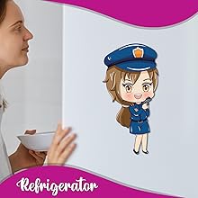 Police Shape Wooden Fridge Magnet