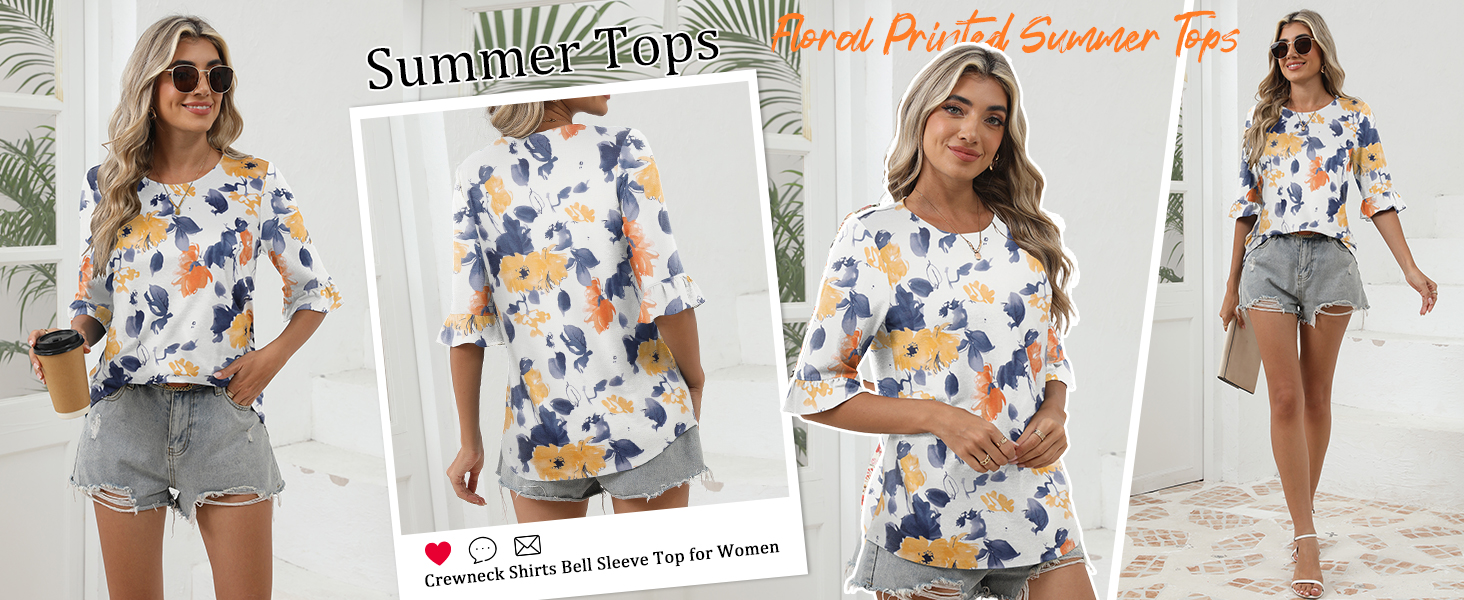 women floral summer tops
