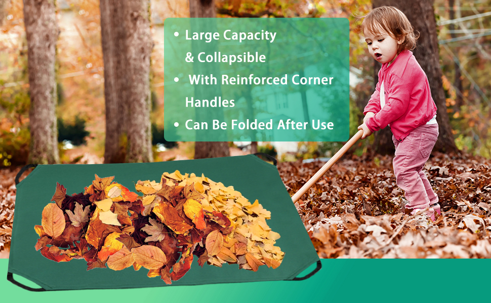 GROWORLD Leaf Tarp with 4 Handles Garden Waste Yard Tarps