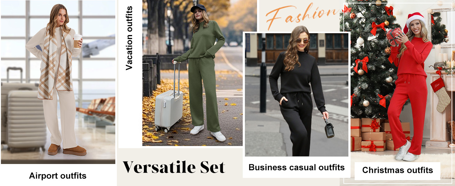 versatile set:vacation airport business casual christmas outfits