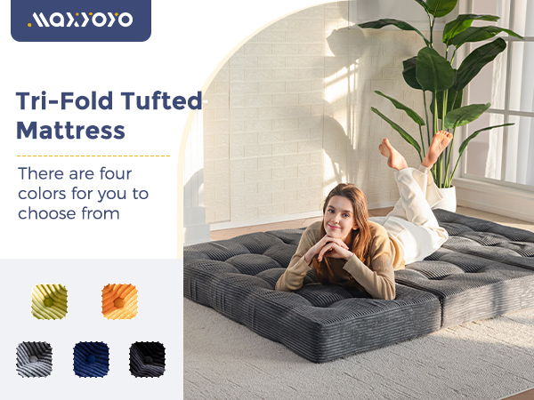 Amazon.com: MAXYOYO Tri-Fold Mattress, 6 Inch Tufted Folding