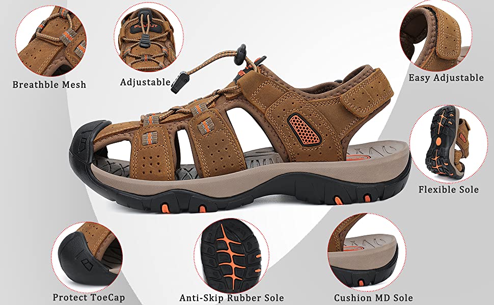 closed toe sandals for men