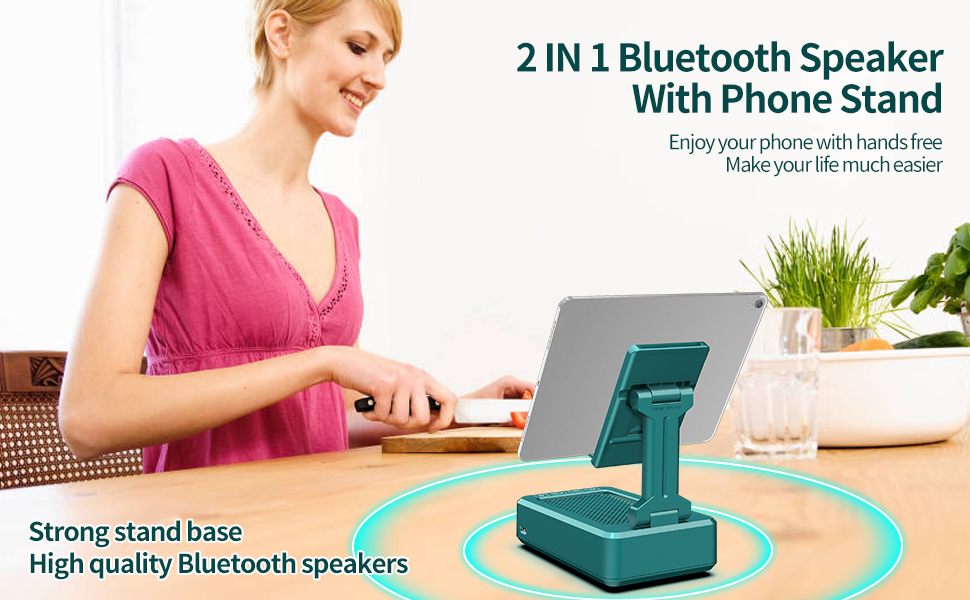 2-in-1 phone holder with speaker