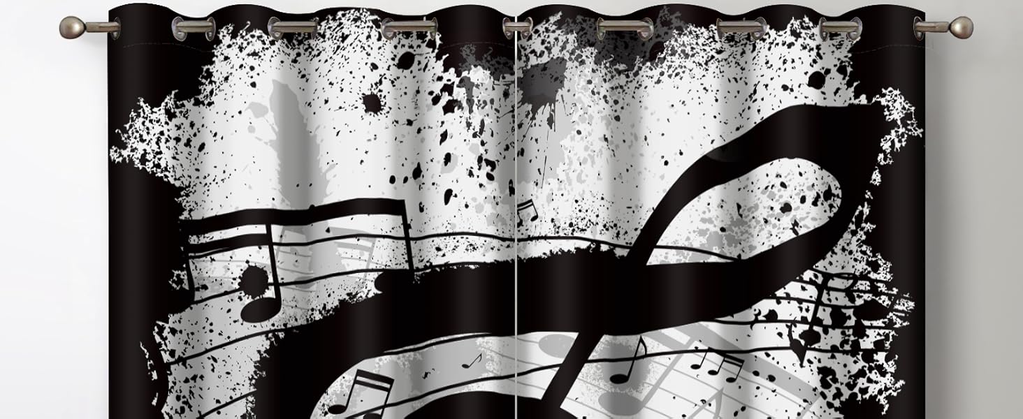 Music Note Blackout Curtains