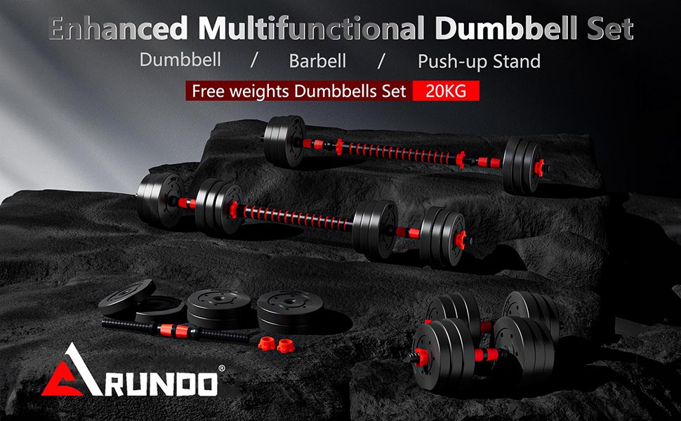 20KG Dumbbell Set Adjustable Weights Set for Bodybuilding Fitness