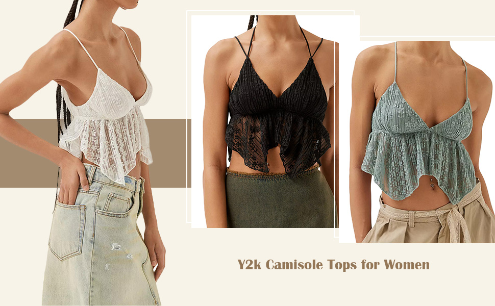Womens Lace Babydoll Cami Spaghetti Straps Tank Top Sexy