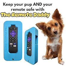 A cute large eared dog with two views of Remote Daddy housings